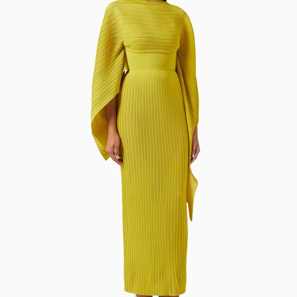 Solace London Yellow Adami Maxi Dress, US 0